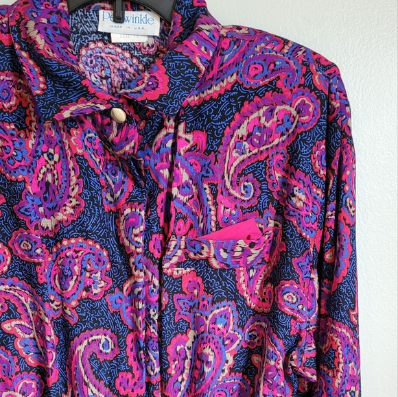 ❤️🩵💜Vintage Periwinkle Paisley Midi Dress - Picture 4 of 10